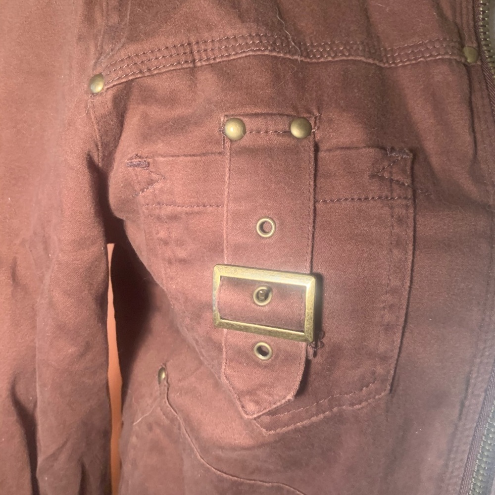 Arizona Brown Zip Up Jacket Size Medium
